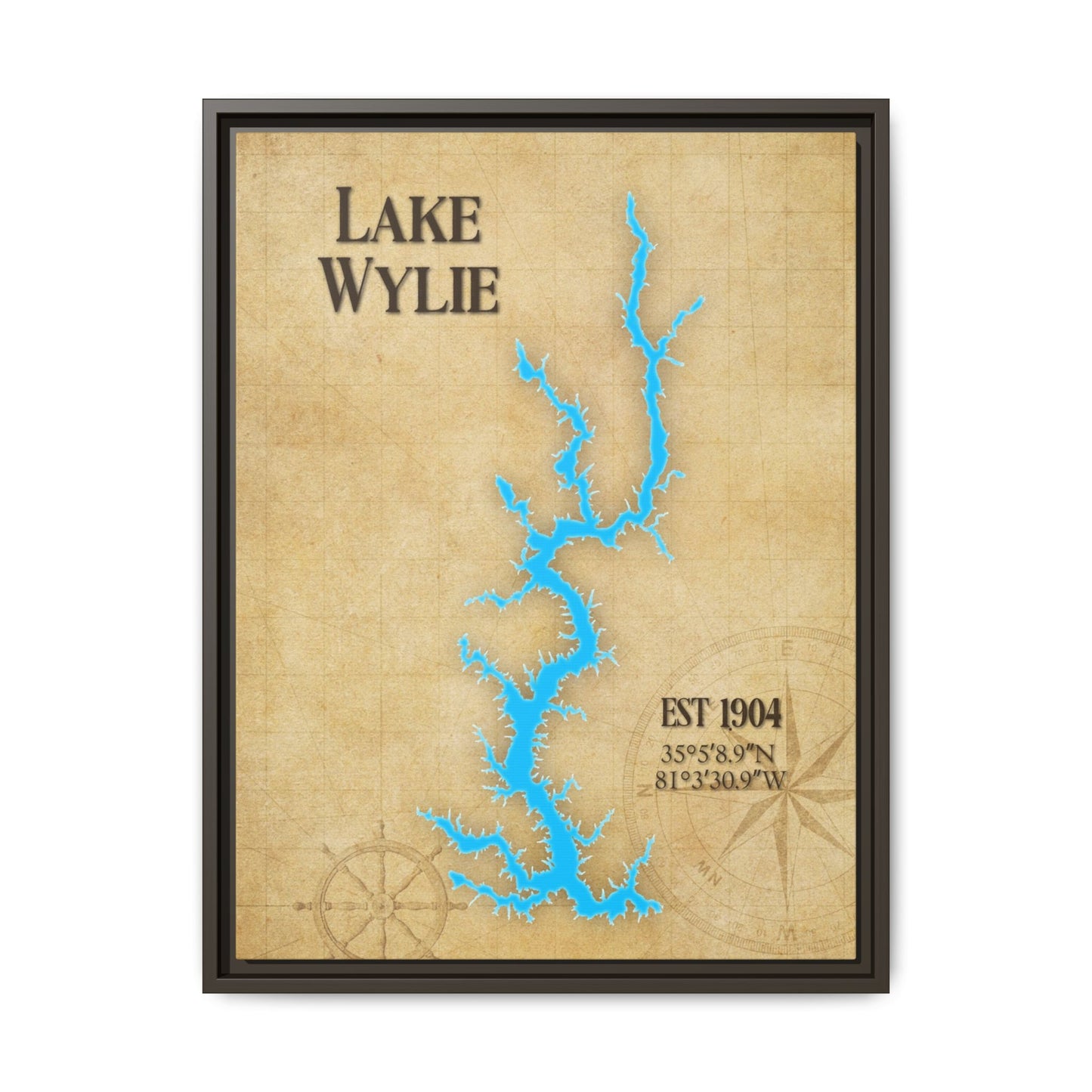 Lake Wylie Framed Canvas (Vintage)