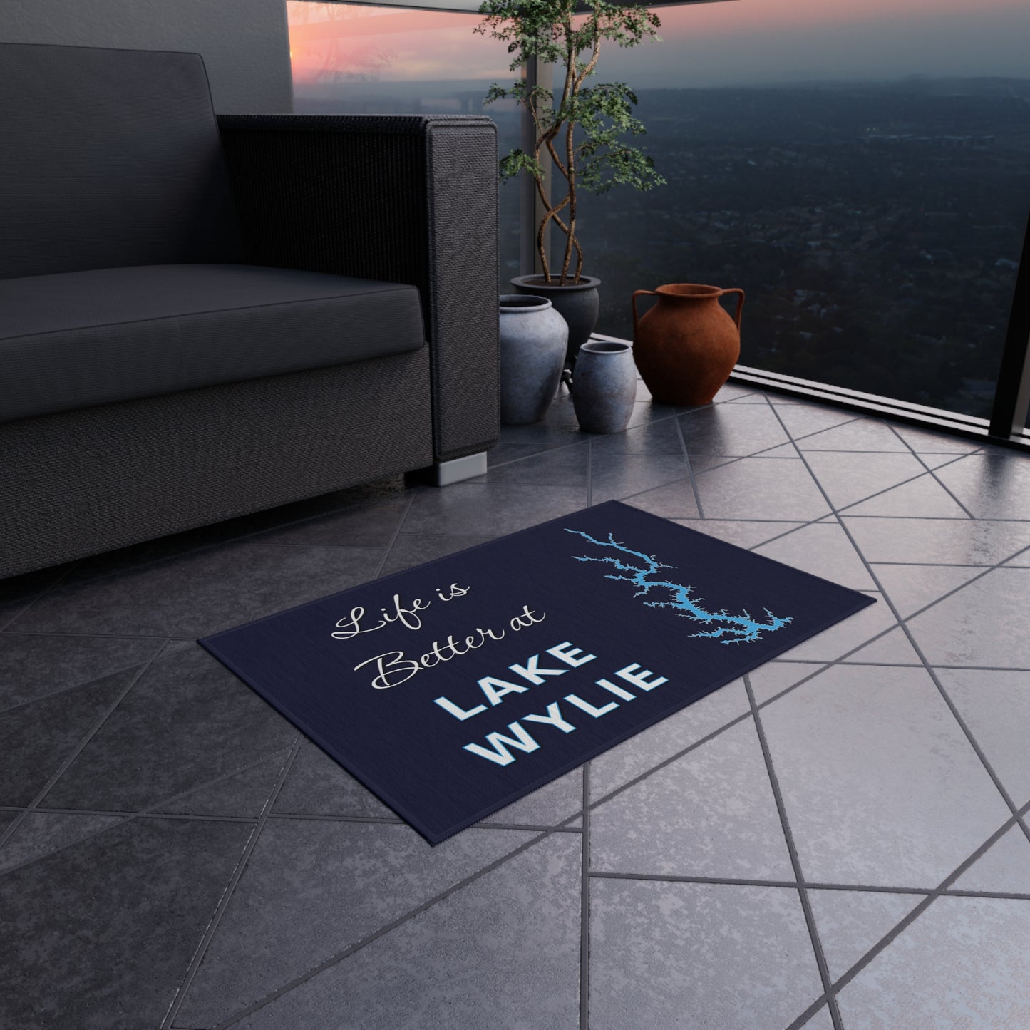 Life is Better at Lake Wylie Outdoor Mat