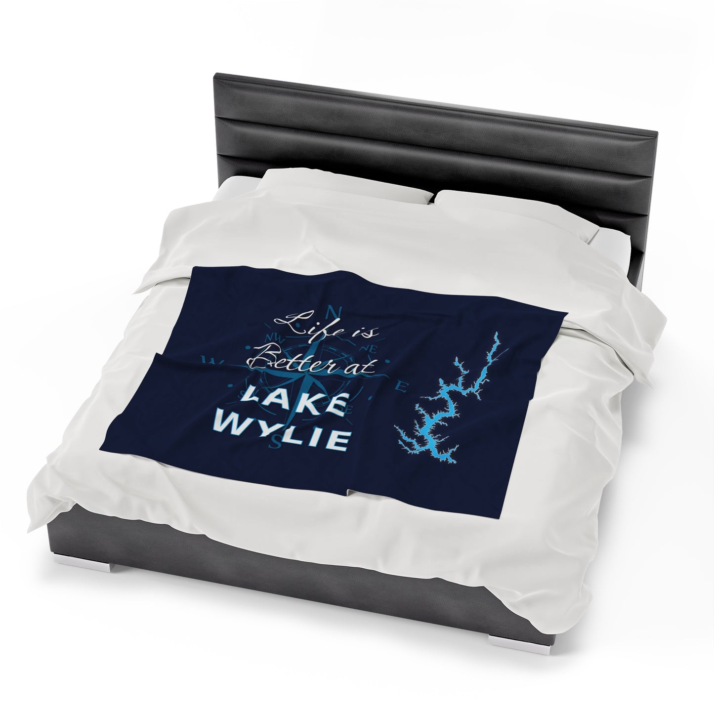 Life is Better at Lake Wylie Velveteen Plush Blanket